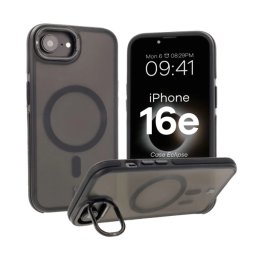 Bizon Eclipse z MagSafe i podstawką do iPhone 16e przydymione z Czarną ramką