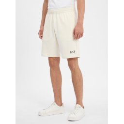 EA7 Emporio Armani Męskie szorty dresowe Mężczyźni Bawełna biały, XXL