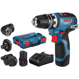 Bosch Narzędzia - Wiertarko-wkrętarka akumulatorowa 12 V, z akcesoriami, 2x akumulator 3,0 Ah Li-Ion, ładowarka 06019H3000
