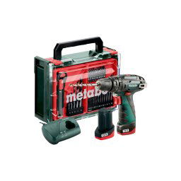Metabo Narzędzia - Wiertarka udarowa akumulatorowa z akcesoriami 12 V, 2x akumulator Li-Power 2,0 Ah, ładowarka 600385710