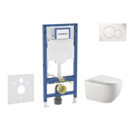 Geberit Duofix - Zestaw do montażu ściennego, toaleta Gaia i deska sedesowa z miękkim zamknięciem, przycisk Sigma01, biel alpejska SANI11CA3121B