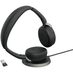 Jabra Evolve2 65 Flex + Wireless Charging Station Na Dwoje Uszu / Stereo UC (Universal Communications) USB-A