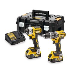 DeWALT - AKU zestaw 18V wiertarka udarowa i klucz udarowy, 2x akumulator 5,0 Ah XR, ładowarka DCK266P2T