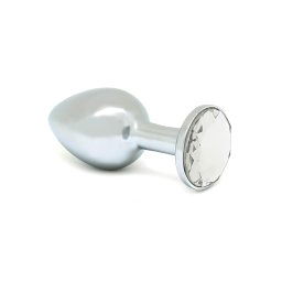 Rimba XS - przezroczysty z kamieniem analny plug (srebrny)