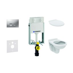 Geberit Kombifix - Zestaw do montażu podtynkowego, toaleta Alpha z deską, przycisk Delta35, matowy chrom 110.100.00.1 NR6