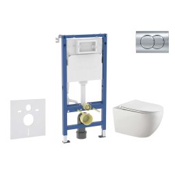 Geberit Duofix - Zestaw do montażu naściennego, toaleta Gaia i deska Softclose, przycisk Delta01, chrom błyszczący SANI11CA1136B