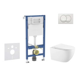 Geberit Duofix - Zestaw do montażu podtynkowego, toalety Gaia i deski softclose, przycisk Delta, biały SANI11CA3143B