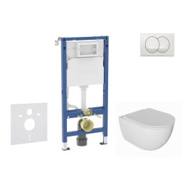 Geberit Duofix - Zestaw do montażu podtynkowego, toalety Oudee i deski softclose, przycisk Delta, biały SANI11CA3136B