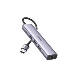 UGREEN CM475 5w1 USB-A do 3x USB 3.0, RJ45, USB-C Szary
