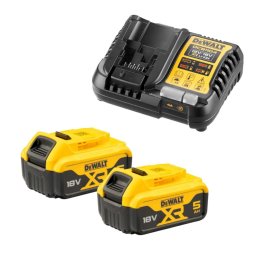 DeWALT - Zestaw ładowarki 4A i 2 akumulatorów XR 18 V Li-Ion 5,0 Ah DCB1104P2