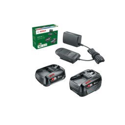 Bosch Akcesoria - Zestaw ładowarki 2A i 1 akumulatora Li-Ion 18V 2,0 Ah oraz 1 akumulatora Li-Ion 18V 4,0 Ah 1600A027U9