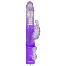 EasyToys Bunny - wibrujący stymulator z funkcją pchającą i obrotową (fioletowy)