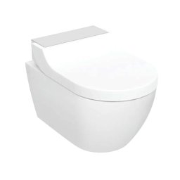 Geberit AquaClean - Bidet elektroniczny Tuma Comfort z ceramiką, wiszący, TurboFlush, SoftClosing, KeraTect, stal szlachetna szczotkowana 146.290.FW.1