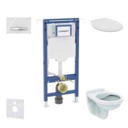 Geberit Duofix - Zestaw do montażu podtynkowego, toaleta Alpha z deską, przycisk Sigma50, biel alpejska SANI11CD3105