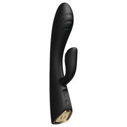 Dorcel Flexi Rabbit - rozgrzewający wibrator z ramieniem łechtaczki (czarny)