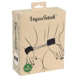Vegan Fetish - kajdanki na nadgarstki - krótki łańcuch - czarne