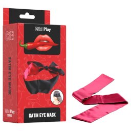 Wild Play - satynowa opaska na oczy (czarno-różowa)