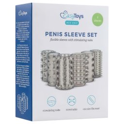 Easytoys - nakładki na penisa - zestaw 6 sztuk - szare