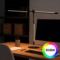 B2B Partner Lampa LED na biurko NOX z efektami RGBW, podstawa, pilot zdalnego sterowania