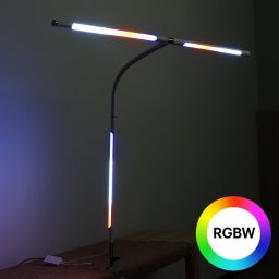 B2B Partner Lampa LED na biurko NOX z efektami RGBW, zacisk, pilot zdalnego sterowania