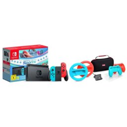 Nintendo Switch Joy-Con v2 Czerwono-niebieski Sports Set + Nintendo Online 365dni + zestaw akcesoriów Trust GXT 1249 7w1