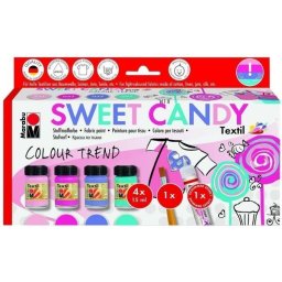 Zestaw farb do tkanin 4x15ml MARABU TEXTIL Sweet Candy
