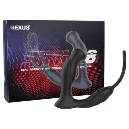Nexus Simul8 - pierścień wibrujący na penisa z analnym dildo - czarny