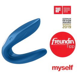 Satisfyer Double Whale - wibrator dla par z 2 silnikami - niebieski