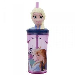 BUTELKA Bidon FROZEN 3D kraina lodu z rurką 360ml