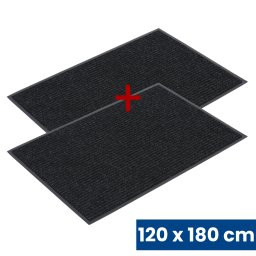 B2B Partner Trwała mata wejściowa z PVC 1+1 GRATIS, dywanowa, 120 x 180 cm, czarna