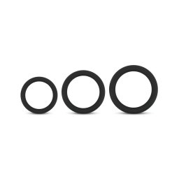 Easytoys - zestaw pierścieni erekcyjnych - 3 sztuki - czarne