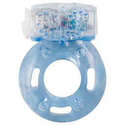 Easytoys - pierścień na penisa wibrujący jednorazowy - silikon niebieski