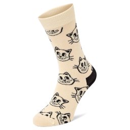 Happy Socks Skarpety Mężczyźni Bawełna beżowy|biały, 36-40