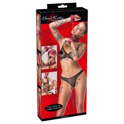 Bad Kitty - zestaw do bondage - 7 elementów (czerwony)
