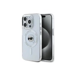 Karl Lagerfeld IML Metal Karl Head MagSafe do iPhone 15 Pro Max Biały