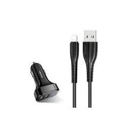 USAMS C13 2x USB kabel Lightning Czarny