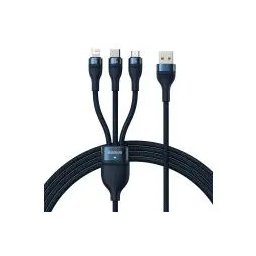 Baseus Flash Series 3w1 USB-C + micro USB + Lightning 100W 1,2m Niebieski