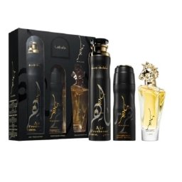 Lattafa Maahir Woda perfumowana 100ml spray + Dezodorant 200ml spray + OdĹwieĹźacz powietrza 300ml