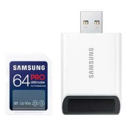 Samsung PRO Ultimate 2023 SD 64GB 200/130MB/s U3 V30 + czytnik