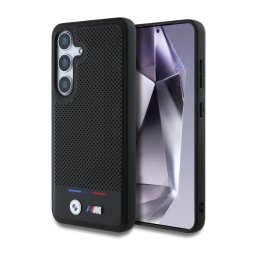 BMW Leather Tricolor Stripe MagSafe do Galaxy S25 Czarny