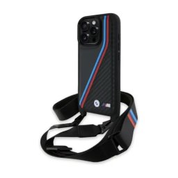 BMW M Edition Carbon Tricolor Lines & Strap do iPhone 16 Pro Max Czarny