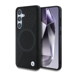 BMW Leather Half Textured MagSafe do Galaxy S25 Czarny