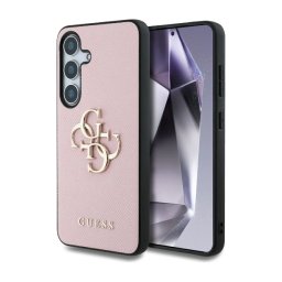 Guess Grained Big 4G Logo Small Classic Logo do Galaxy S25 Różowy