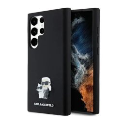 Karl Lagerfeld Hardcase Silicone Karl&Choupette Metal Pin do Samsung Galaxy S24 Ultra Czarny