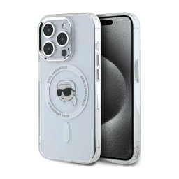 Karl Lagerfeld IML Metal Karl Head MagSafe do iPhone 15 Pro Biały