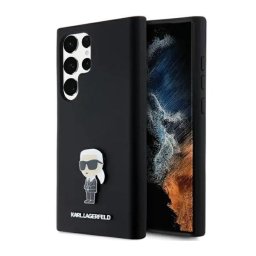Karl Lagerfeld Silicone Ikonik Metal Pin do Samsung Galaxy S24 Ultra Czarny