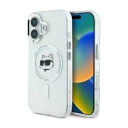 Karl Lagerfeld IML Metal Choupette Head MagSafe do iPhone 16 Plus Biały