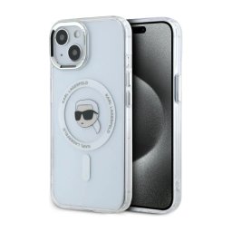 Karl Lagerfeld IML Metal Karl Head MagSafe do iPhone 15 Biały