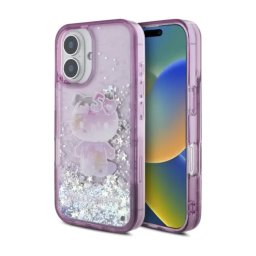 Hello Kitty Liquid Glitter 50TH Anniversary Party do iPhone 16 Fioletowy