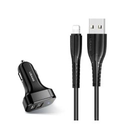USAMS C13 2x USB kabel Lightning Czarny
